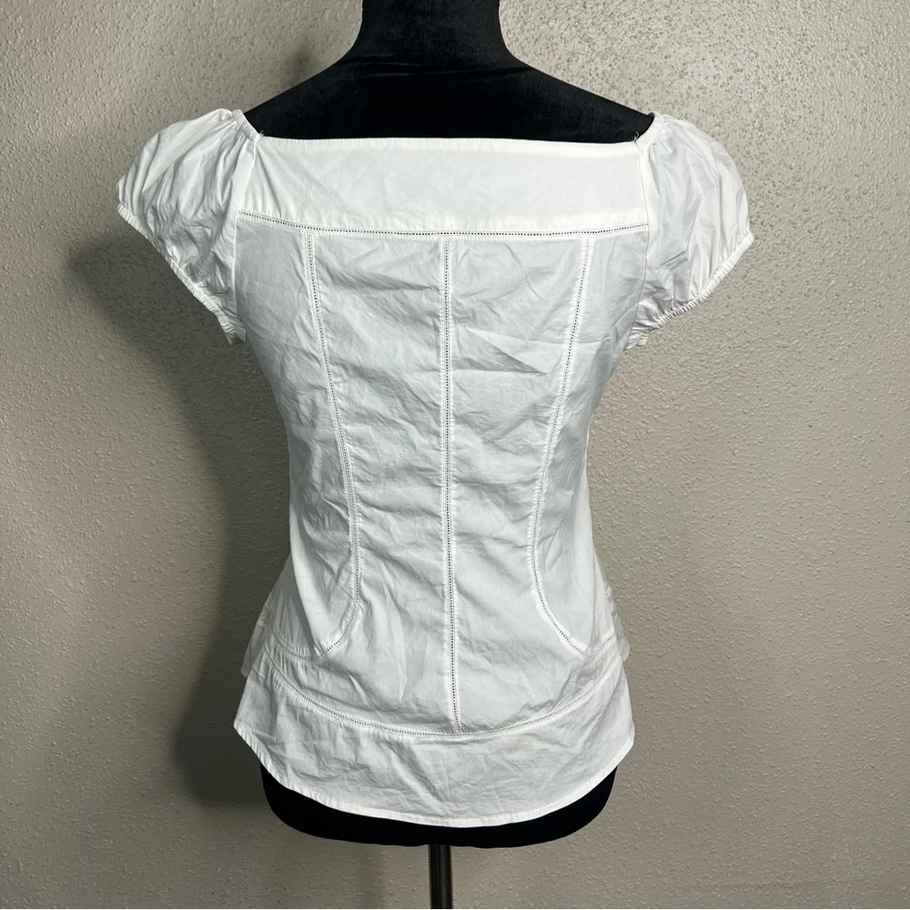 Zara White Puff Sleeve Blouse